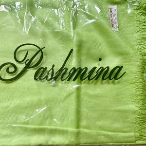 NWT Pashmina Bright Green Shawl